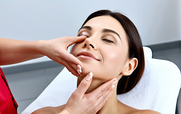 피부관리사의 전문 학회 가입 혜택 - Skincare Research Presentation**

"Close-up shot of a scientist presenting research on a new peptide...