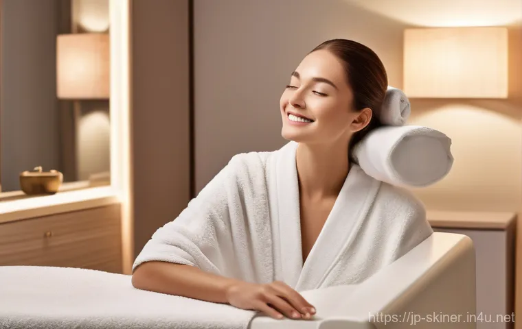 피부관리 고객 불만 해결 사례 - **Prompt 2: Clear Future Vision & Client Excitement**
    "Inside a bright, modern beauty salon, a f...