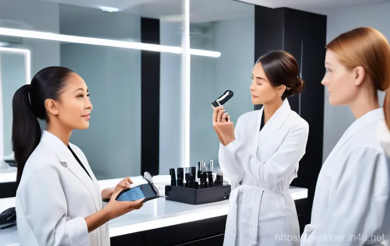 피부관리사의 자격증 학습 커뮤니티 소개 - **Prompt:** A diverse group of 3-5 individuals (predominantly women, ranging from early 20s to late ...