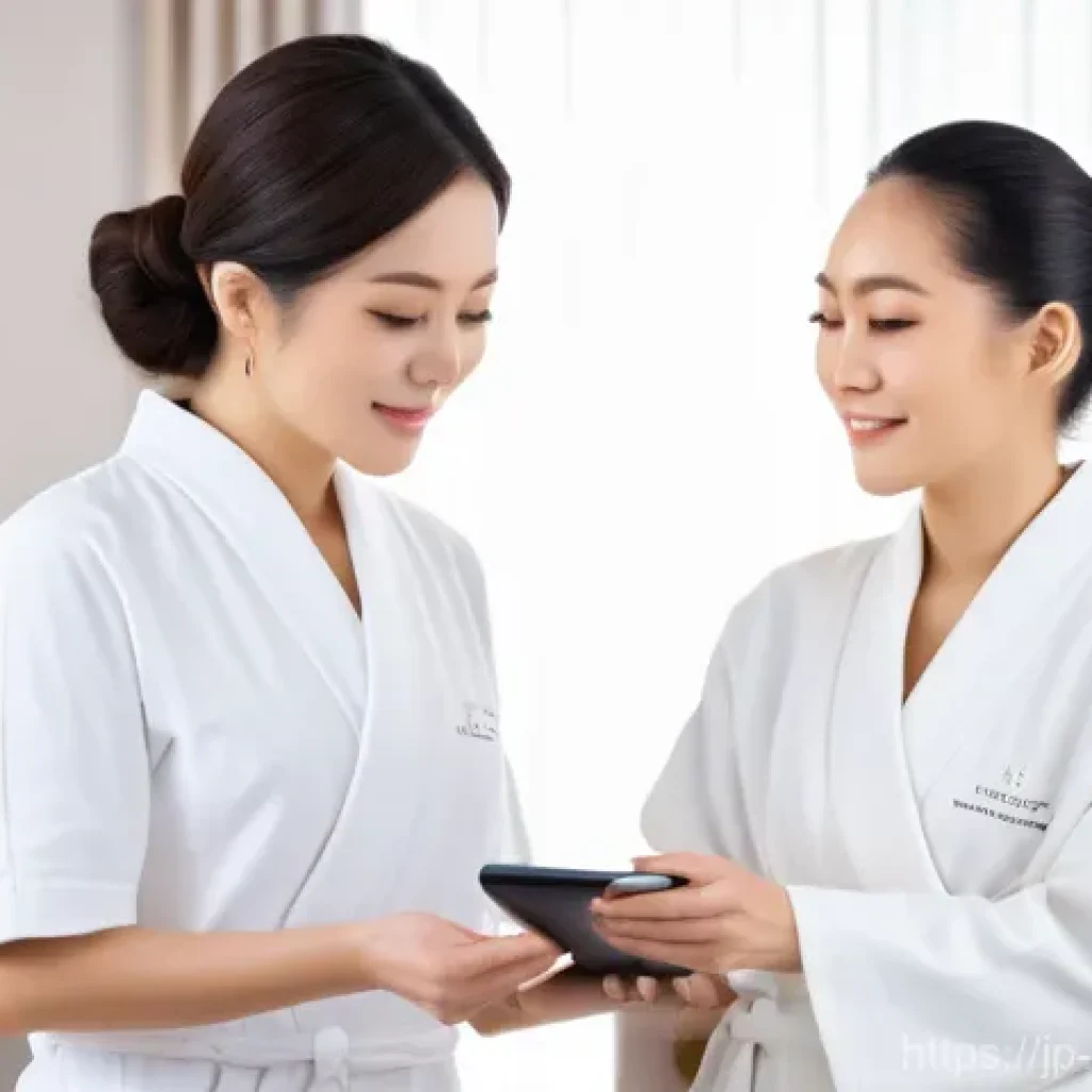 피부관리사의 비즈니스 목표 설정 방법 - **Prompt:** A compassionate and professional Japanese esthetician, approximately 30-40 years old, wi...