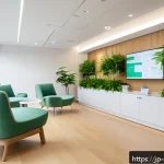 피부관리사의 클리닉 개업 준비 사례 - A modern Japanese medical clinic interior designed for comfort and cleanliness, featuring bright whi...